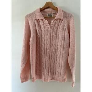 Miranda Vintage Womens Size Petite Pink Cable Knit Sweater Preppy Grandmacore
